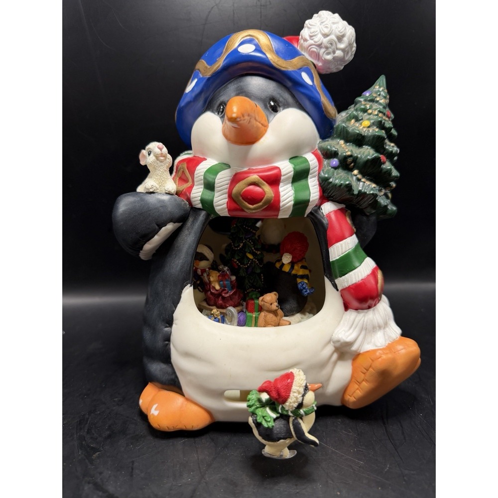 Christmas Penguin Lighted Figurine Musical Holiday‎ Decor Working
